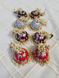 Meenakari jhumki, long jhumki