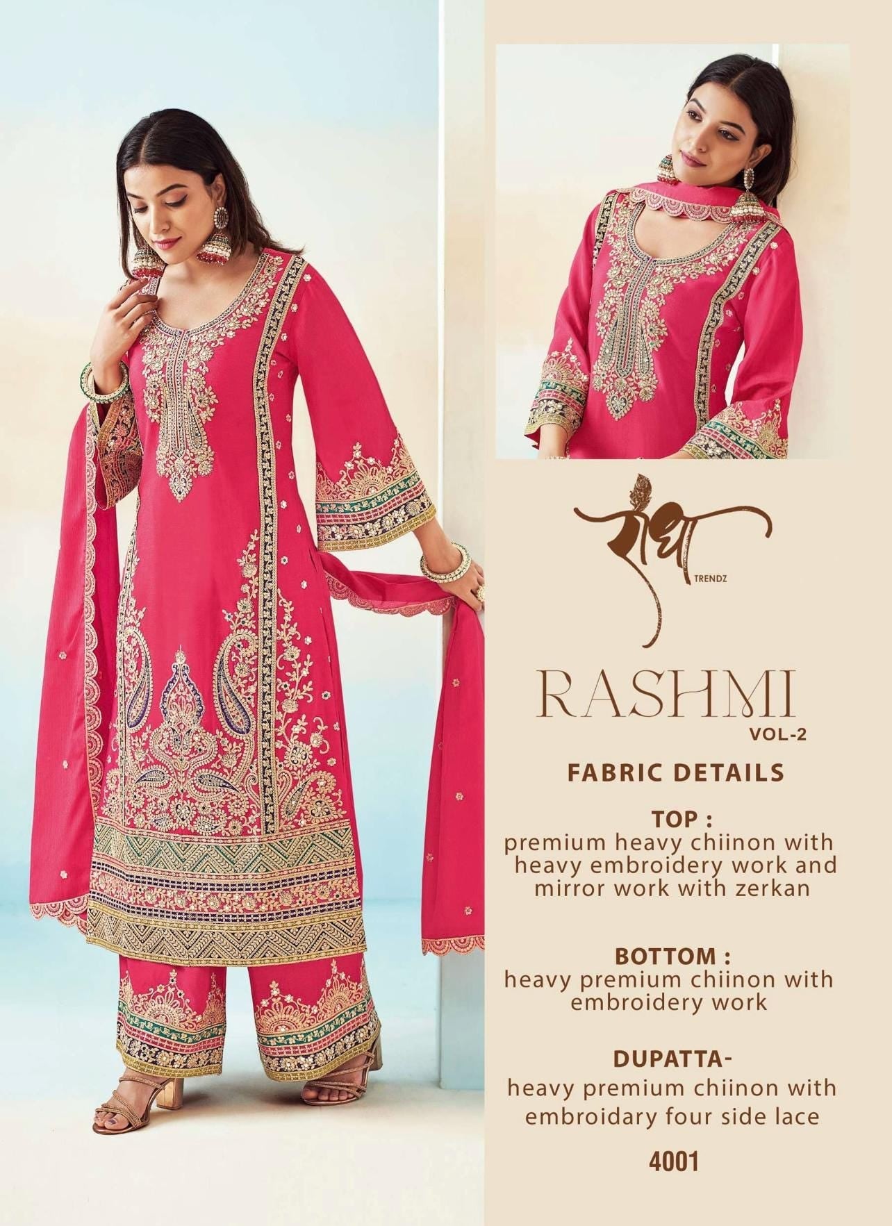 Rashmi | chinon silk party wear suits | Sharara