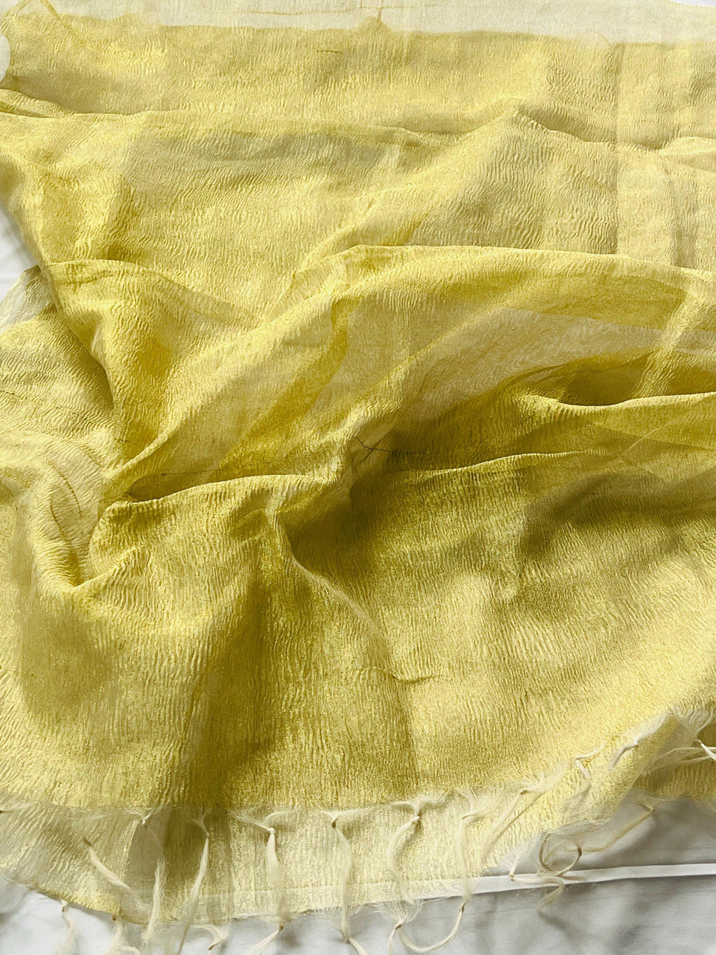 Pure tissue golden dupatta