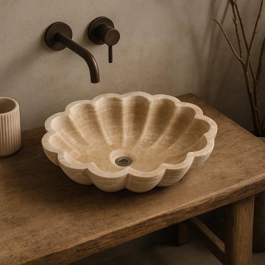 Marble Vessel Sink | Luxury Bathroom Basin 16x22 inches USA | Handcrafted Natural Stone Sink