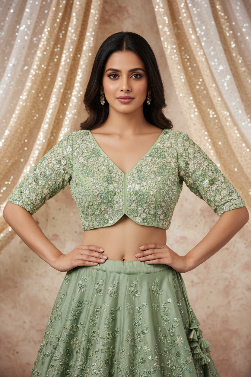 Heavy sequin work blouses