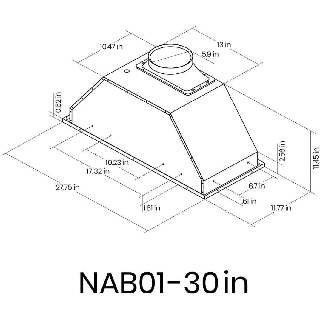 Range Hood Insert, EKON NAB01-30IN 900CFM Built-in Range Hoods Ducted/Ductless with 4-Speed Soft Touch Panel Control/Dishwasher-safe Filters, Kitchen Hoods for Over Kitchen Stove