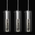huong son Bubble Glass Pendant Lights Sand-Nickel Brushed, Mini Cylinder Pendant Light Fixture with Glass Shade, Indoor Pendant Lighting Adjustable Length, GU10 4000K LED Bulb Included, 3 Pack