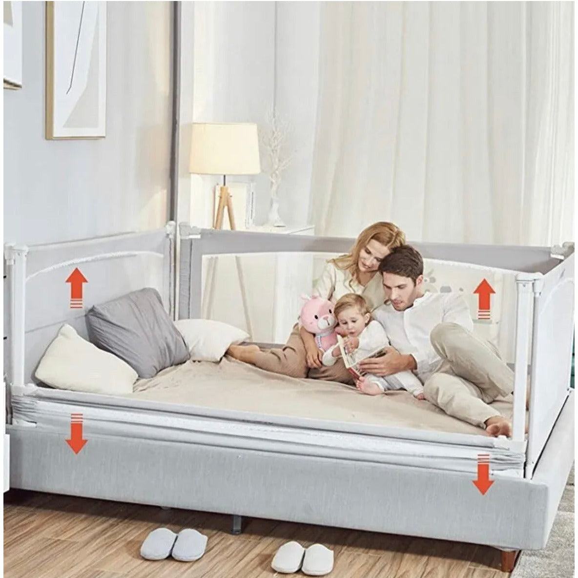 M MAYbabe Bed Rails for Babies and Toddlers, Extra Long and Tall Infants Bed Rail Guard Long Side of Kings or Queens(Grey-60 inches)