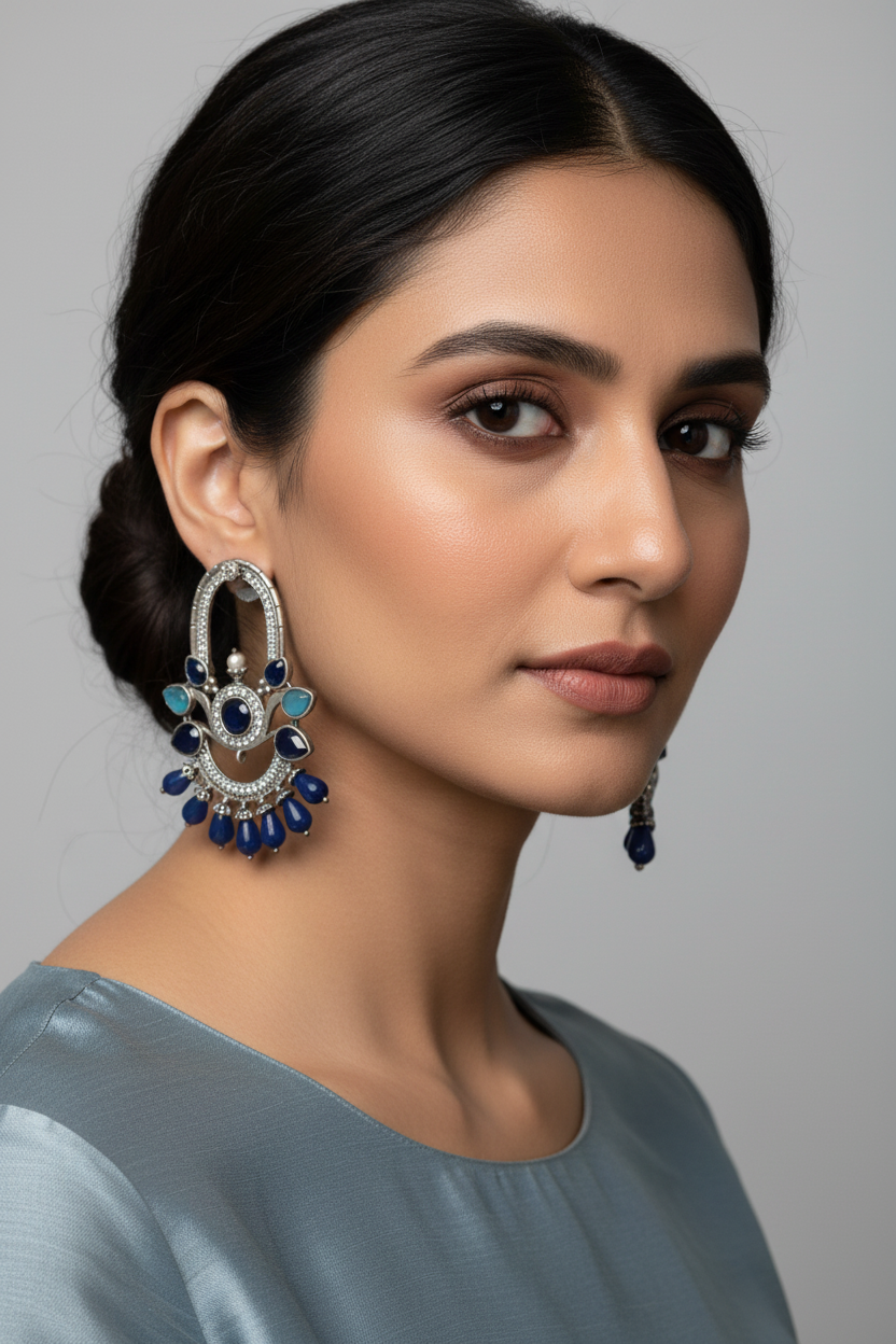 Silver look alike earrings