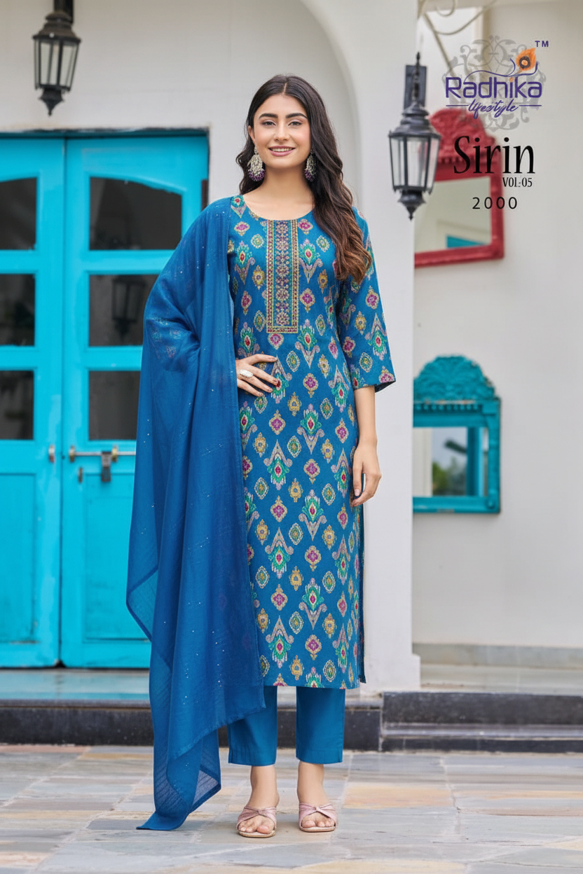 Linen silk Kurti pant set