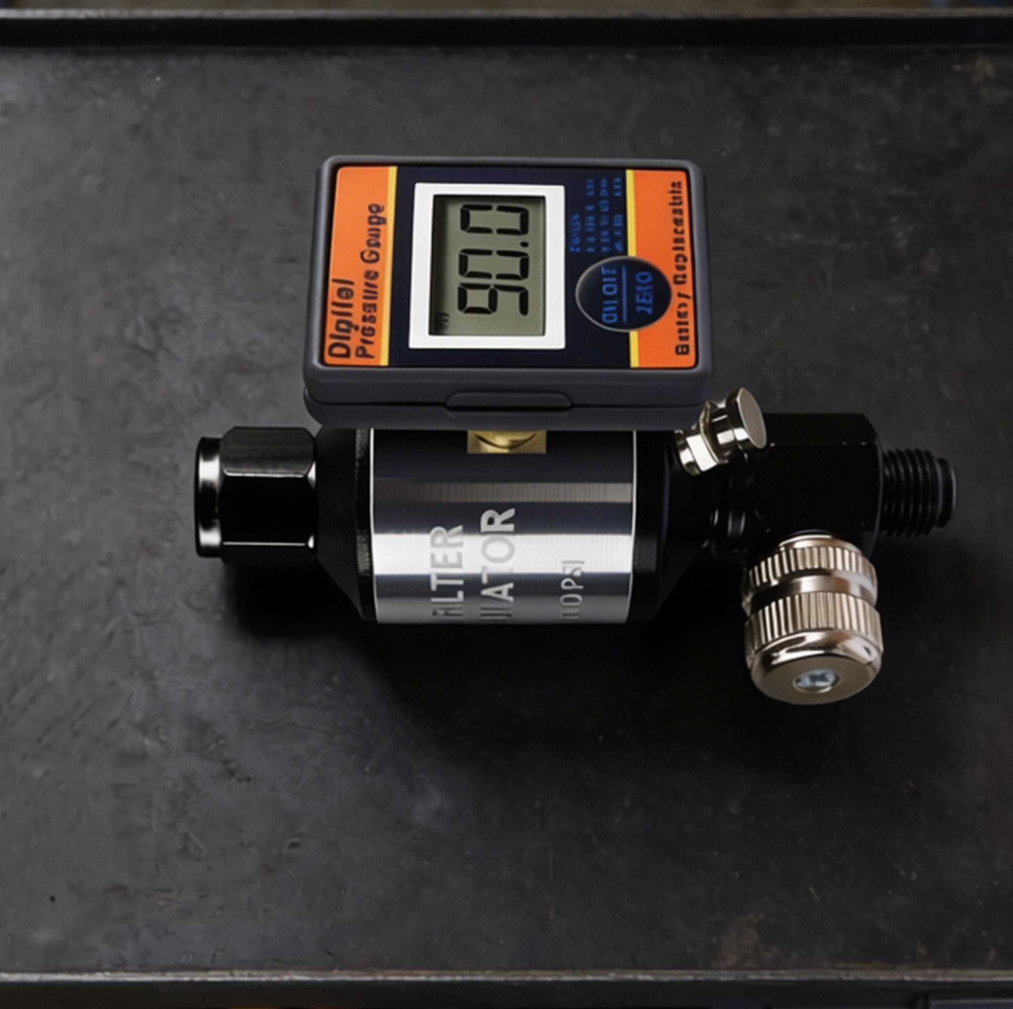 Professional 2-in-1 Air Filter System - 160 PSI Digital Regulator with Water Separator (AI303-R2)