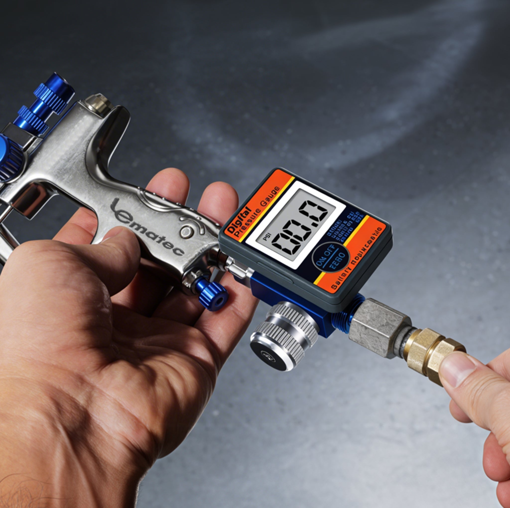 Professional Digital Air Pressure Regulator - Multi-Unit LCD Display with 160 PSI Range (DAR01B)