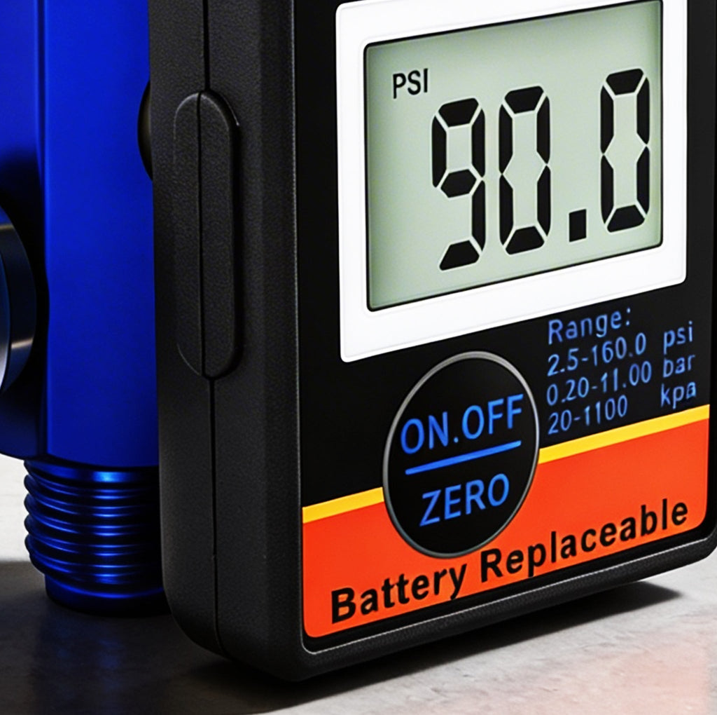 Professional Digital Air Pressure Regulator - Multi-Unit LCD Display with 160 PSI Range (DAR01B)
