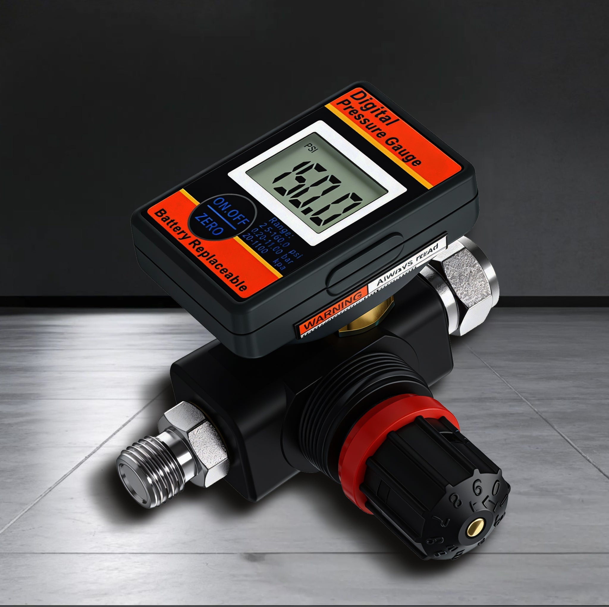 Digital Air Pressure Regulator with LCD Display - Professional 150 PSI Multi-Unit Control (DAR03B)