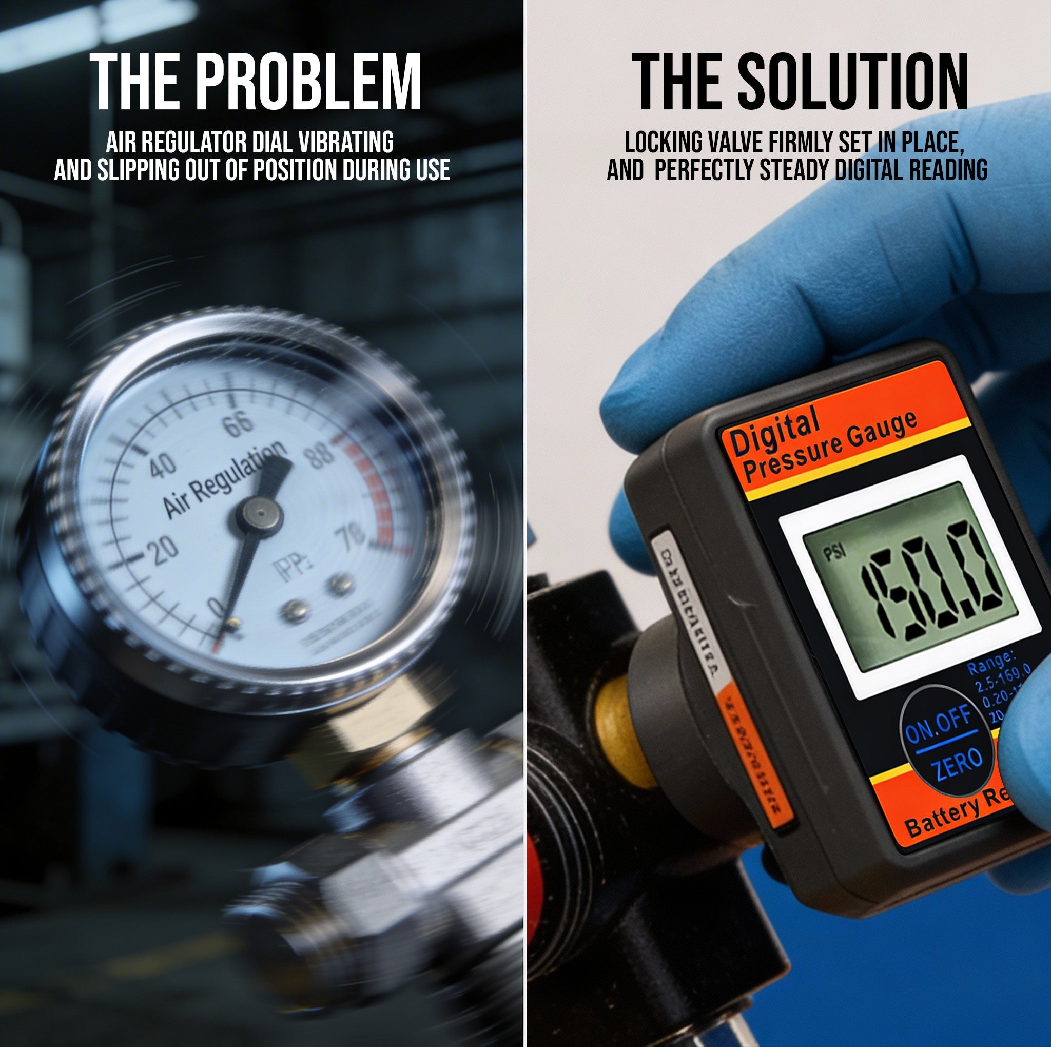 Digital Air Pressure Regulator with LCD Display - Professional 150 PSI Multi-Unit Control (DAR03B)