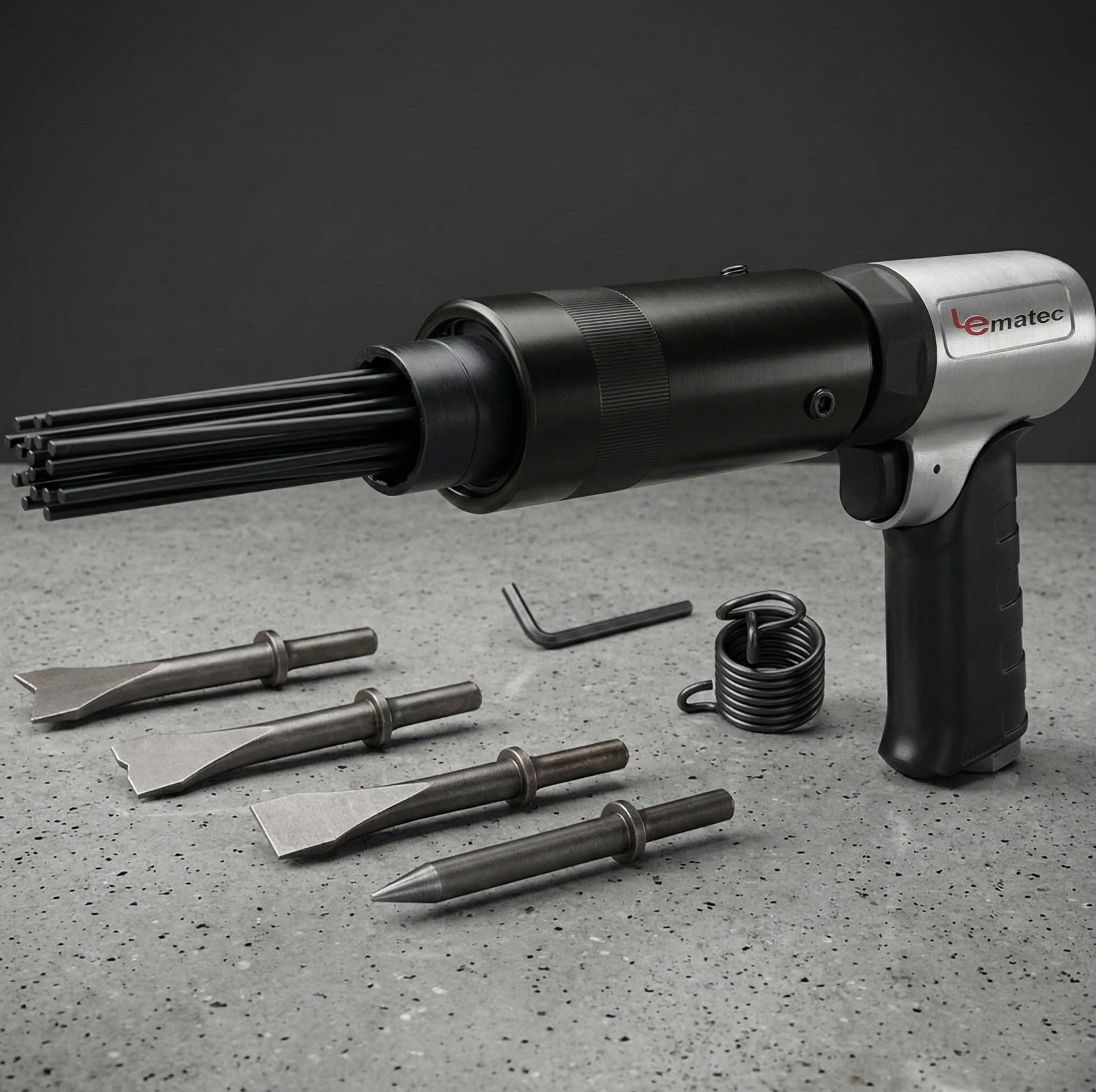 Professional Air Needle Chisel - 4500 BPM with Chisel Kit & 19 Needles