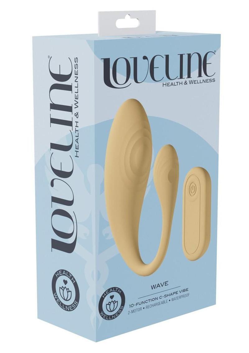 Loveline Wave C-Shape 10 Function Rechargeable Silicone Vibrator with Remote Control