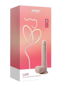 Luis App Controlled Real Thrusting Rechargeable Silicone Dildo with Clit Licker