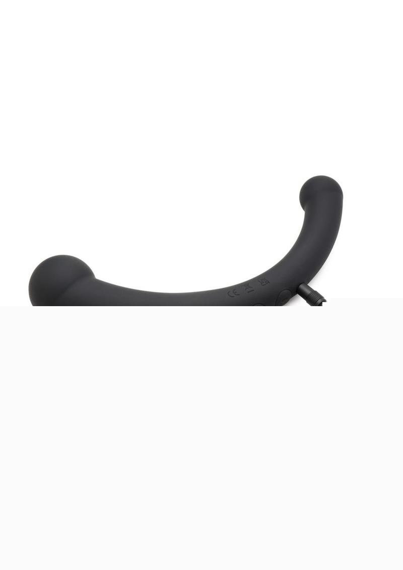 Master Series 10x Vibra-Crescent Rechargeable Silicone Vibrating Dual Ended Dildo