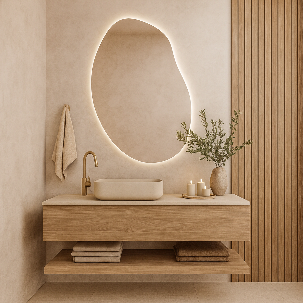 LED Bathroom Mirror with Lights | Irregular Vanity Mirror | Touch Sensor | Custom Sizes