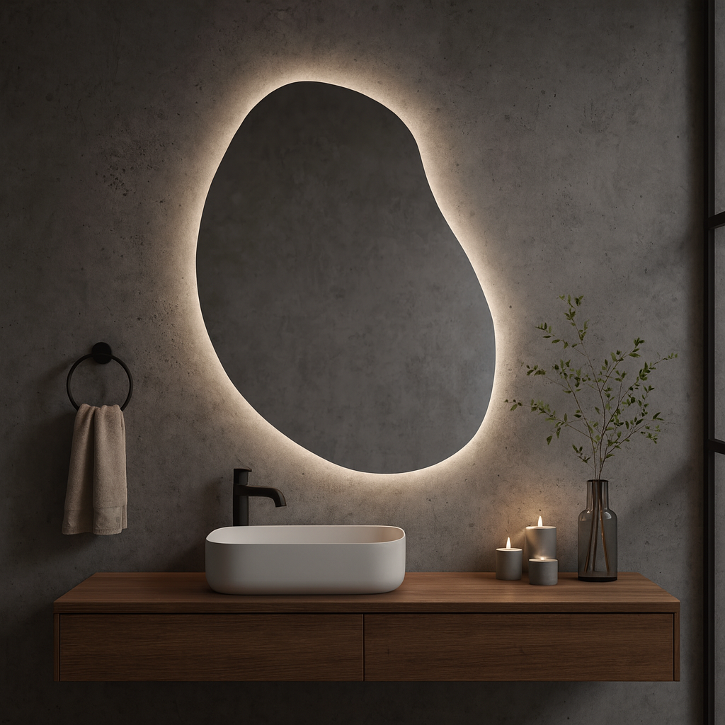 LED Bathroom Mirror with Lights | Irregular Vanity Mirror | Touch Sensor | Custom Sizes