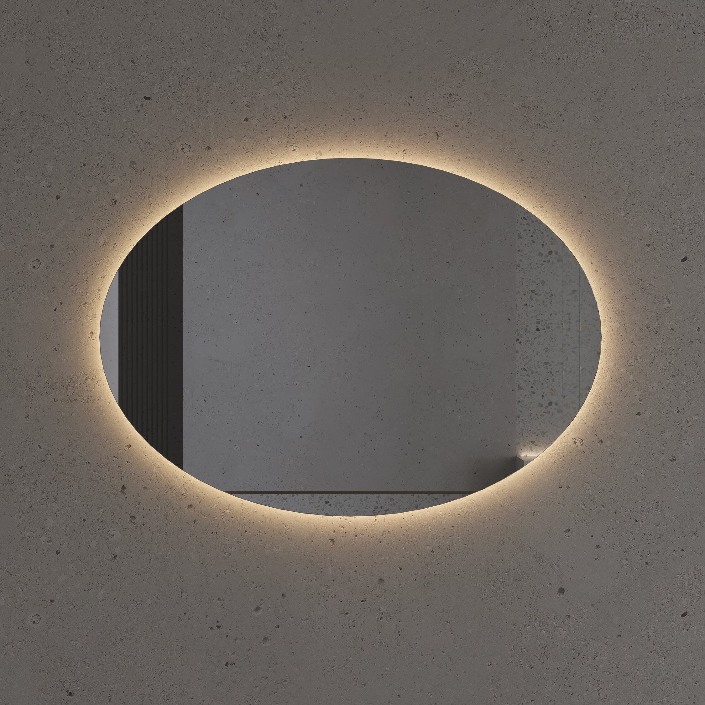 LED Bathroom Mirror Oval – Modern Backlit Vanity Wall Mirror with Dimmable Light
