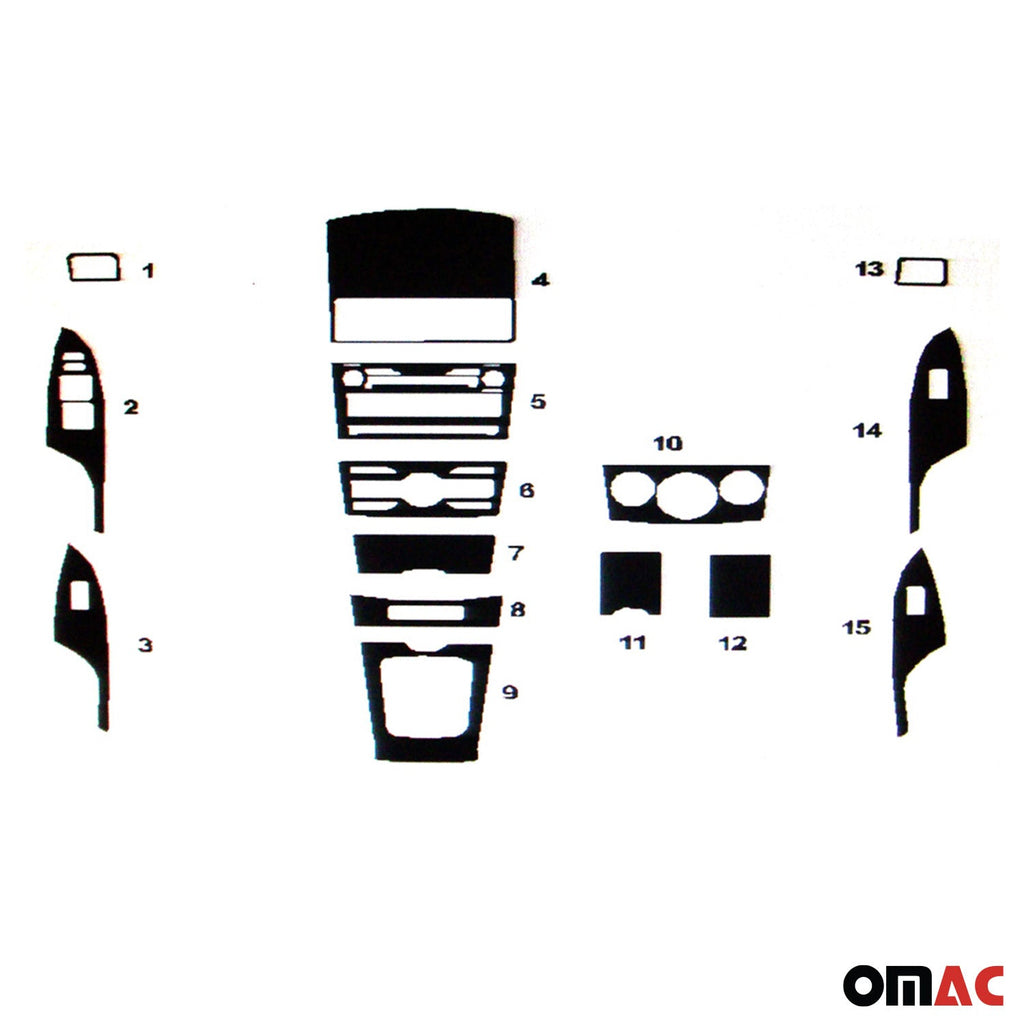 2009-2013 Toyota Corolla Sedan Wooden Look Dashboard Console Trim Kit 15 Pcs