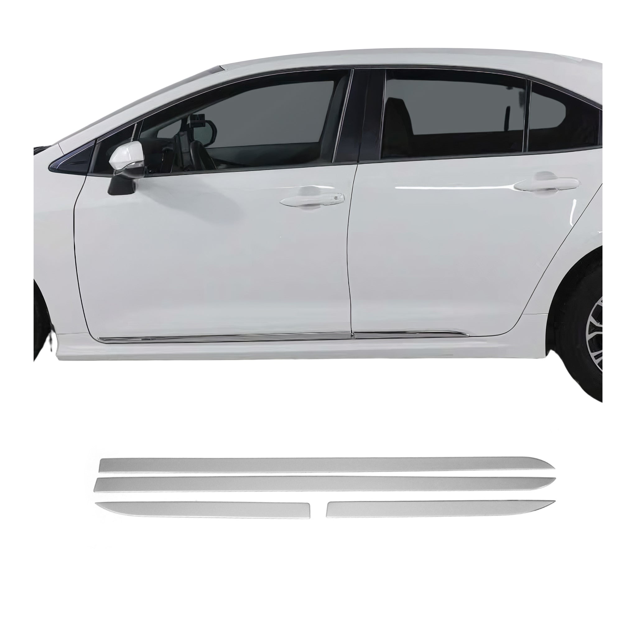 2019-2026 Toyota Corolla Sedan Side Door Molding Trim Stainless Steel