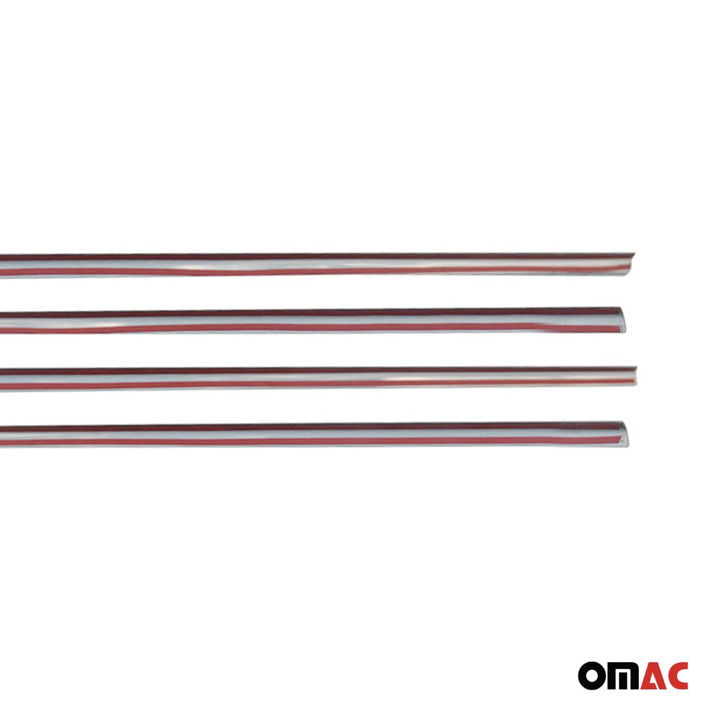 2009-2013 Toyota Corolla Window Molding Trim Streamer Stainless Steel Silver 4 Pcs