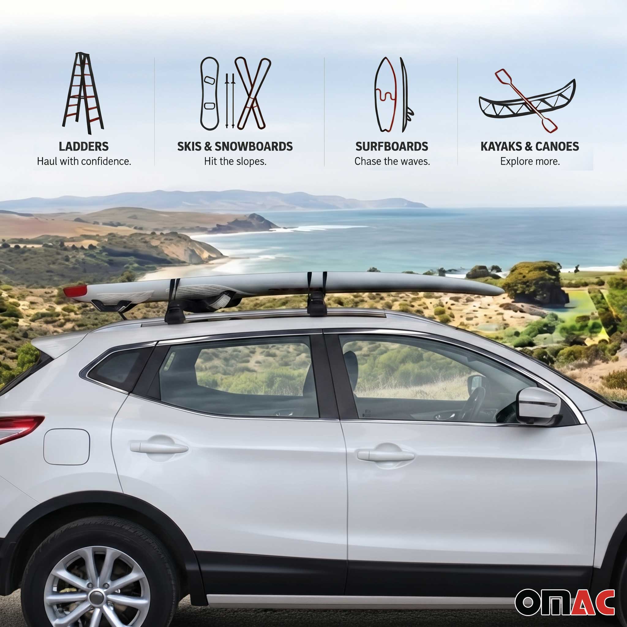 Roof Rack Pads Car Roof Surfboard Windsurf Canoe Crossbar Protection 2Pcs