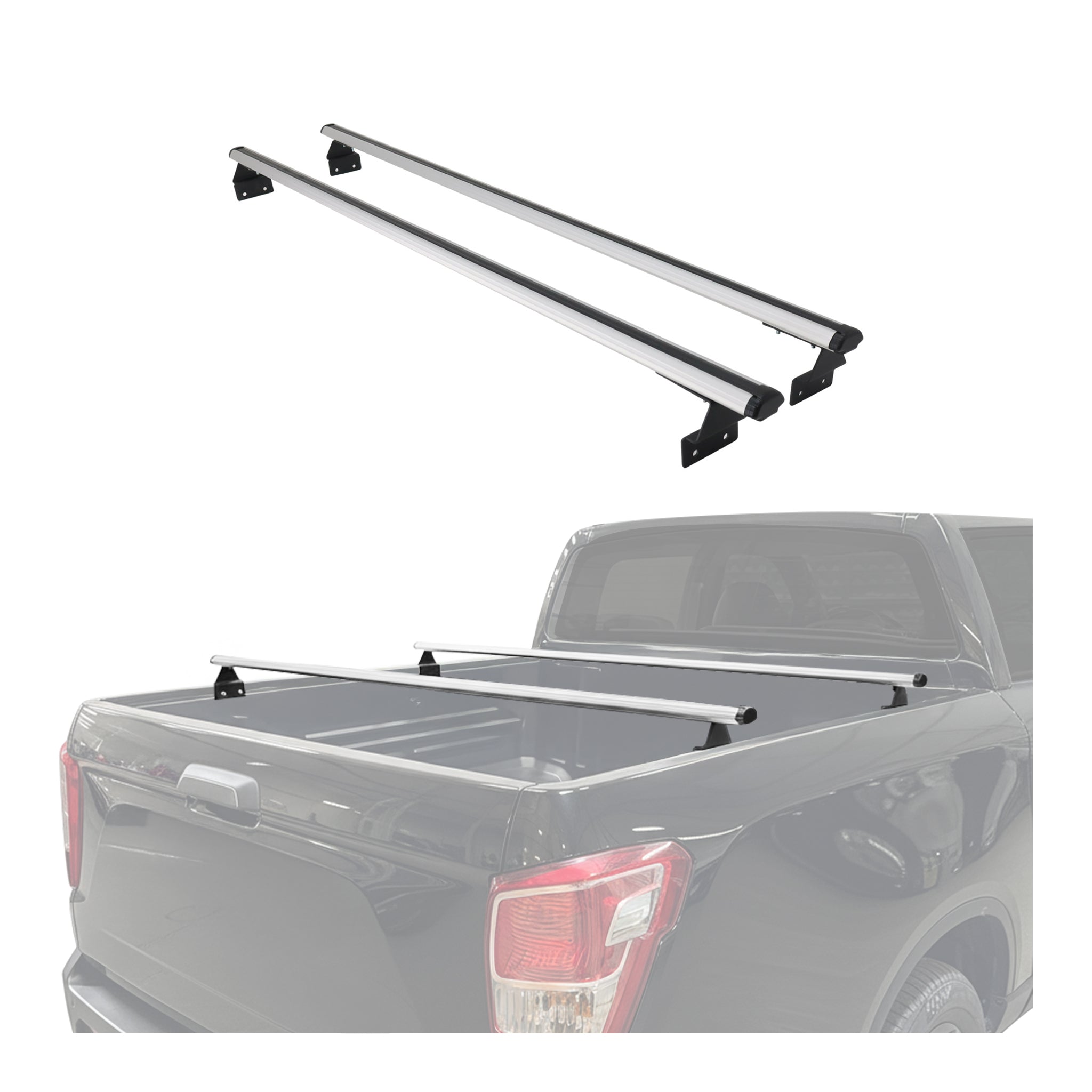 2005-2021 Nissan Frontier Trunk Bed Carrier Roof Racks Gray 2Pcs