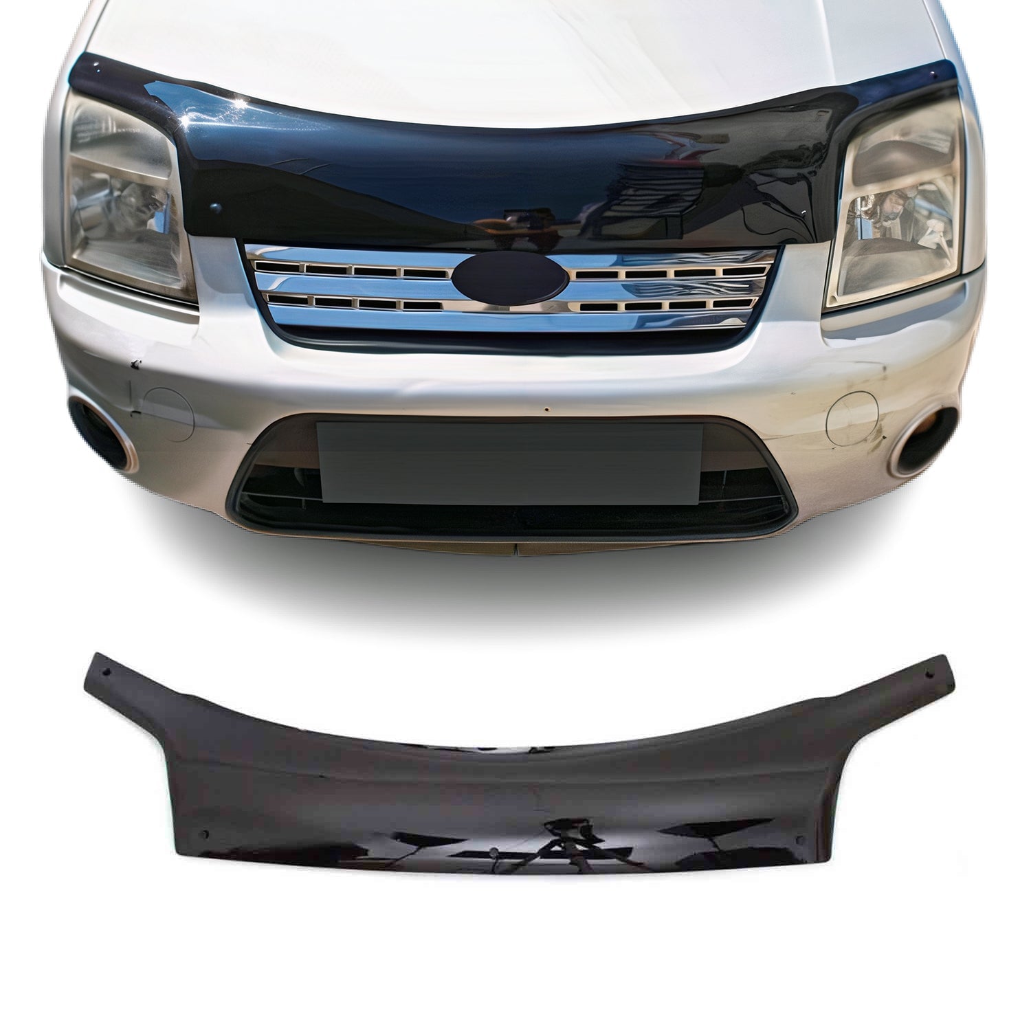2010-2013 Ford Transit Connect Front Bug Shield Hood Deflector 1 Pc Smoke