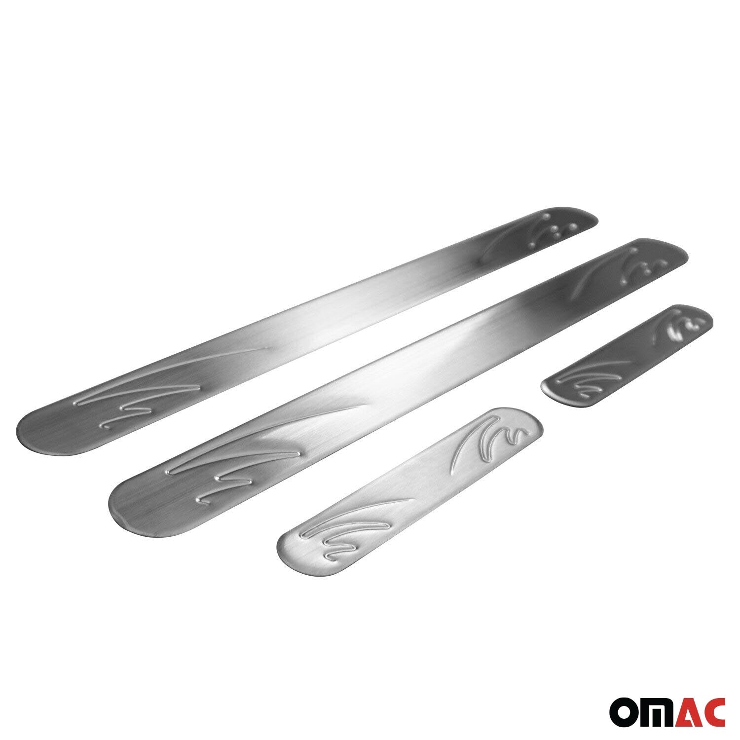 Cadillac Door Sill Scuff Plate Scratch Protector Stainless Steel Silver Wave 4 Pcs