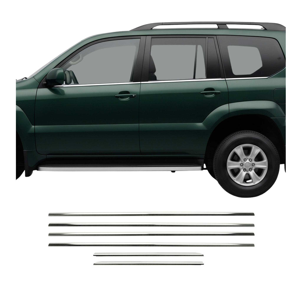 2003-2009 Toyota Land Cruiser Prado Window Molding Trim Streamer Stainless Steel 6x