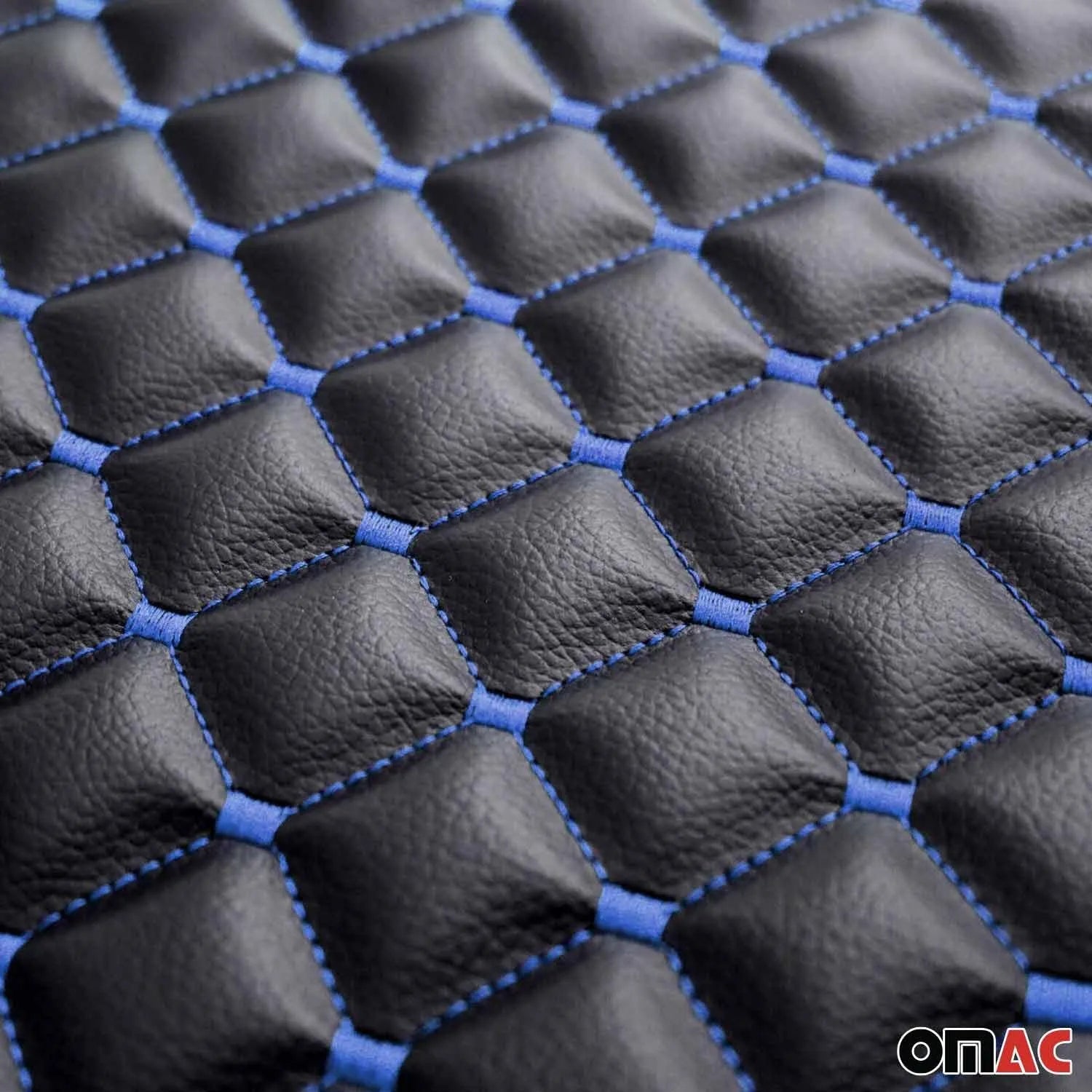 Cadillac Escalade Leather Breathable Front Seat Cover Pads Black Blue 1Pc