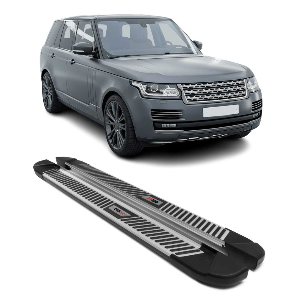2013-2021 Land Rover Range Rover IV Vogue L1 SWB Running Boards Side Steps Silver & Black