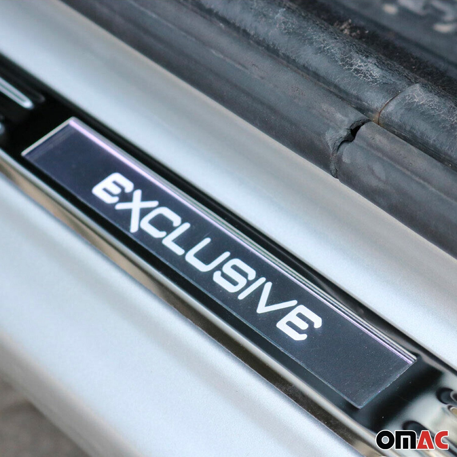 Mercedes E Class Door Sill Scuff Plate Illuminated Exclusive Stainless Steel Silver 4Pcs