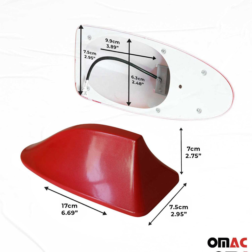 Car Shark Fin Antenna Roof Radio AM/FM Signal Aerial Accessories Red