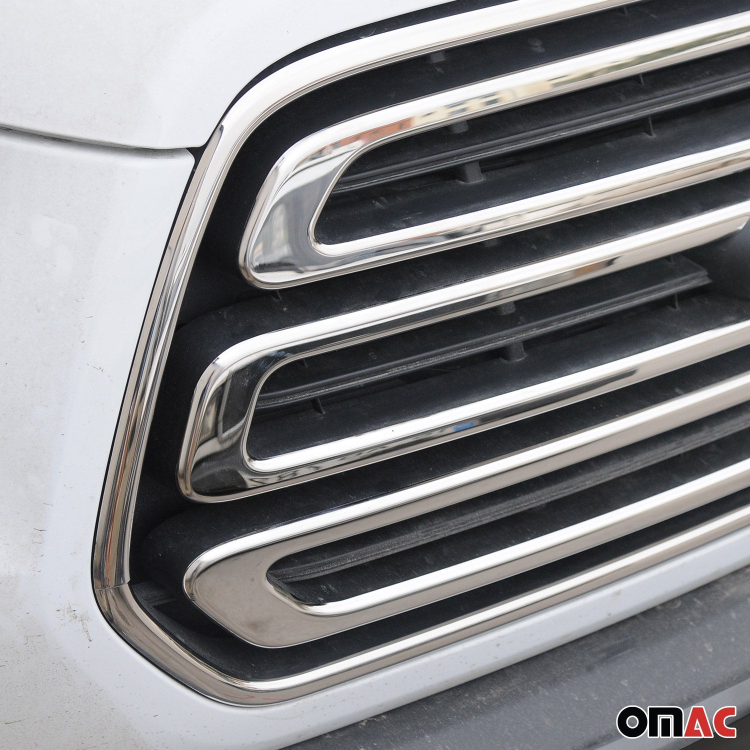 Ford Transit 150 250 350 2015-2019 Pre Facelift Front Bumper Grill Trim Molding Stainless Steel Silver 5Pcs