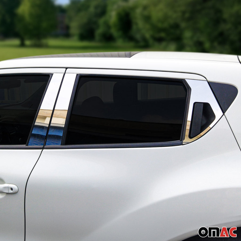 2011-2017 Nissan Juke Window B Pillar Posts Door Trim Cover Stainless Steel Silver 6x