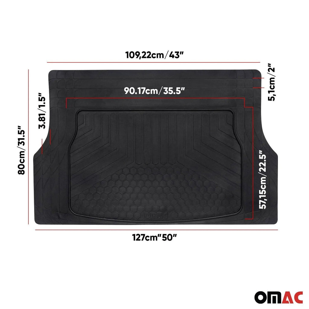 2008-2012 Tesla Roadster Semi-Custom fit Cargo Mats Liner All Weather Black Rubber