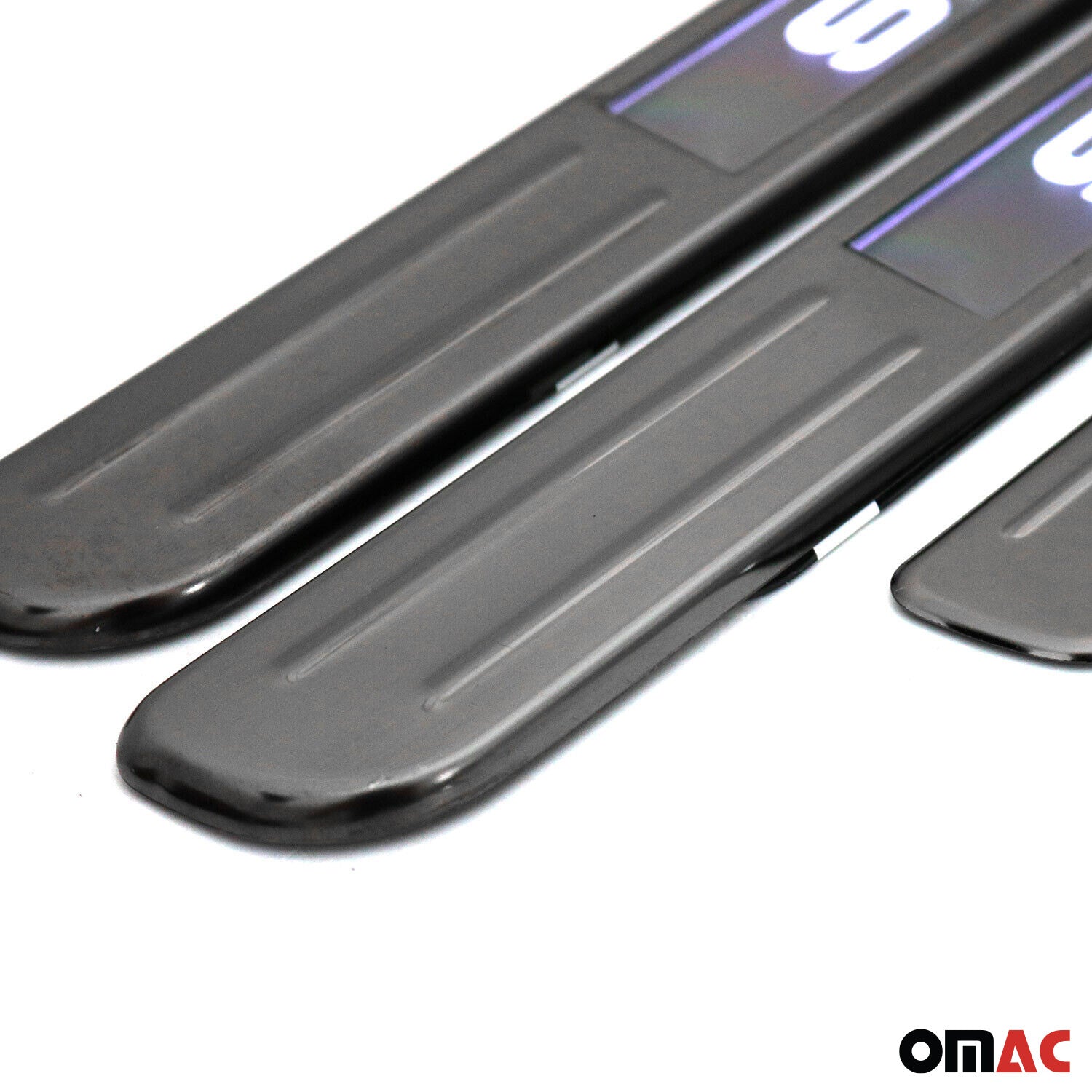 GMC Door Sill Scuff Plate Illuminated Sport Stainless Steel Dark 4 Pcs