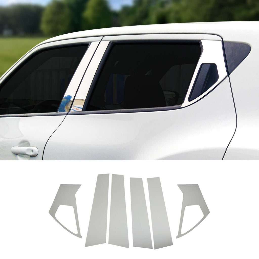 2011-2017 Nissan Juke Window B Pillar Posts Door Trim Cover Stainless Steel Silver 6x