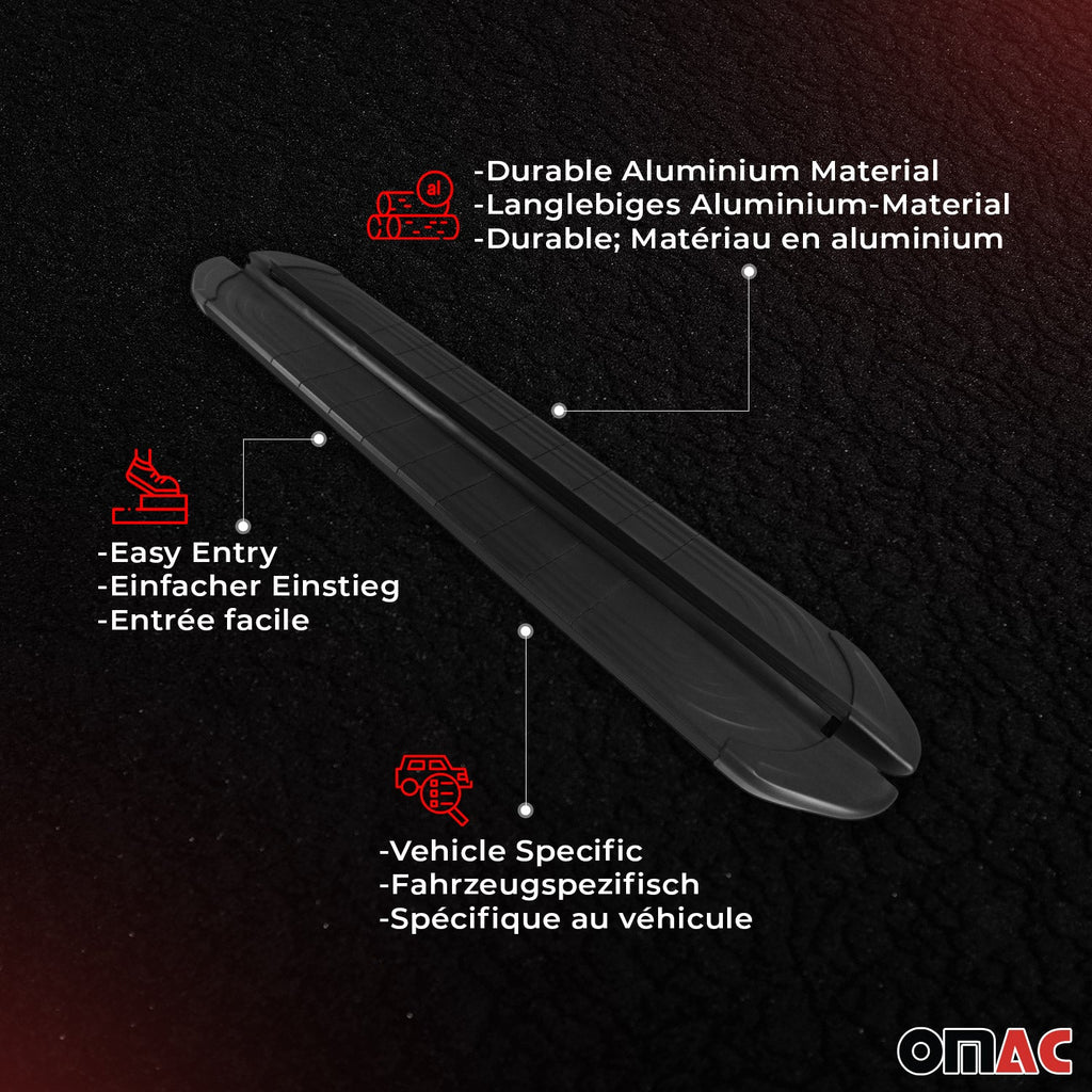 2017-2026 Audi Q7 Running Boards Side Steps Black
