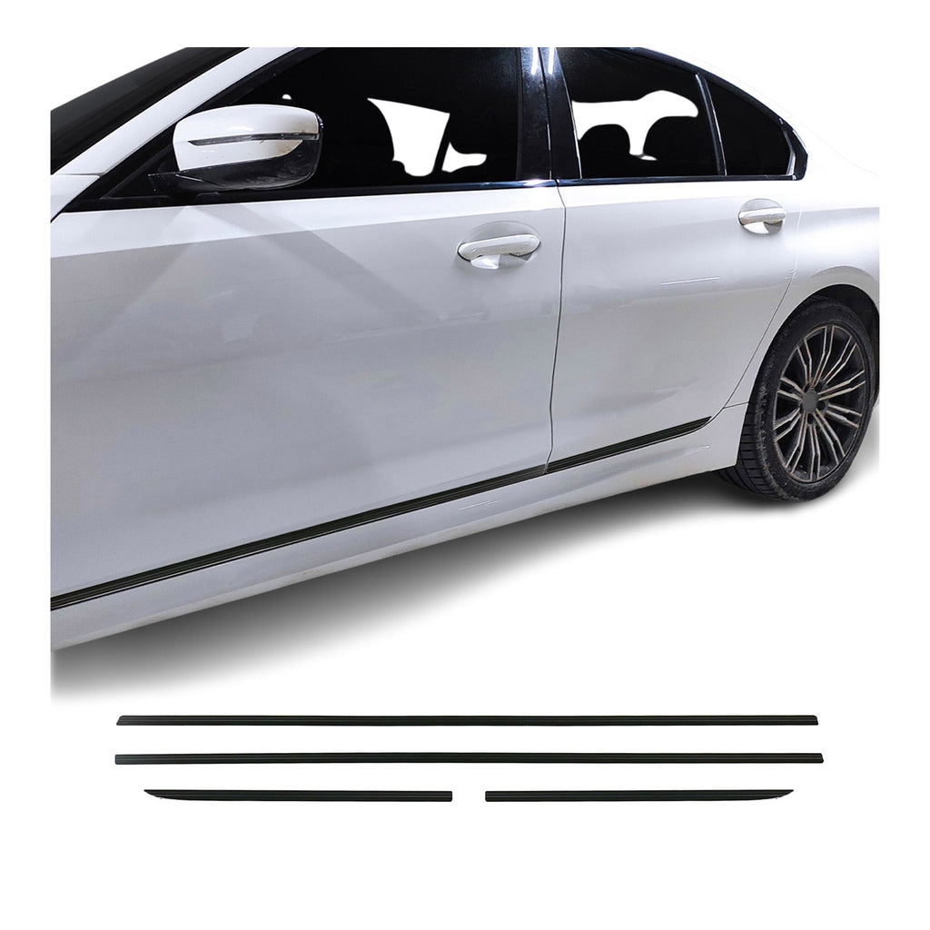 Car Side Door Streamer Guard Trim Black Aluminum Accessories 4 Pcs