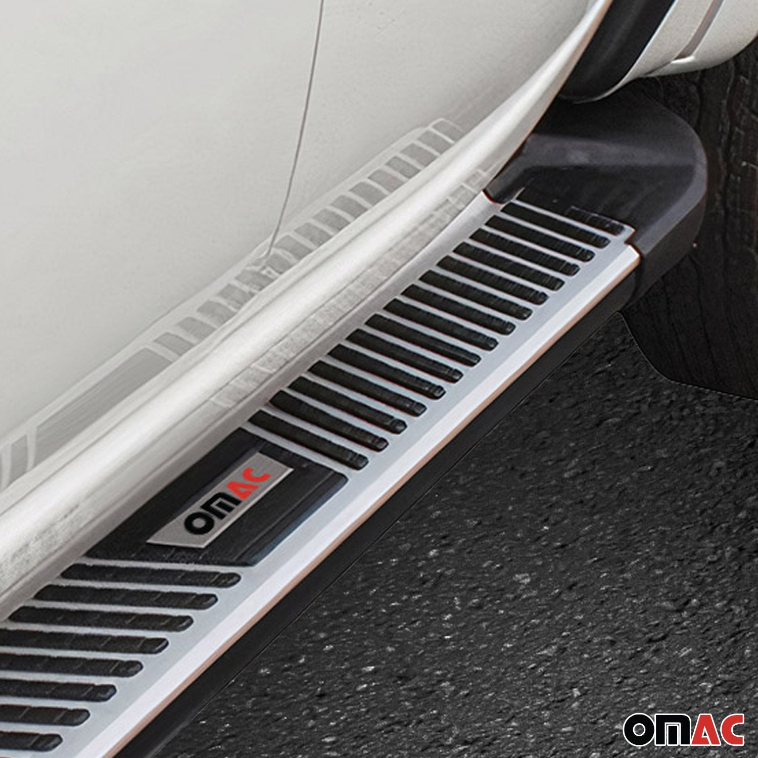 2012-2019 Land Rover Range Rover Evoque Running Boards Side Steps Silver & Black