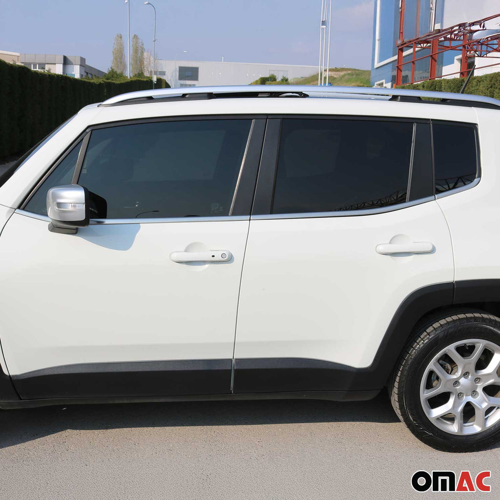 2015-2024 Jeep Renegade Window Molding Trim Streamer Brushed Steel Silver 6x
