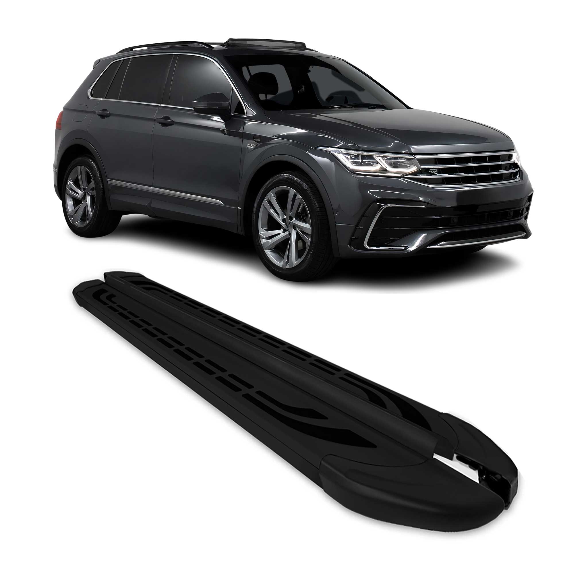 2018-2023 VW Tiguan 2.gen Running Boards Side Steps Black