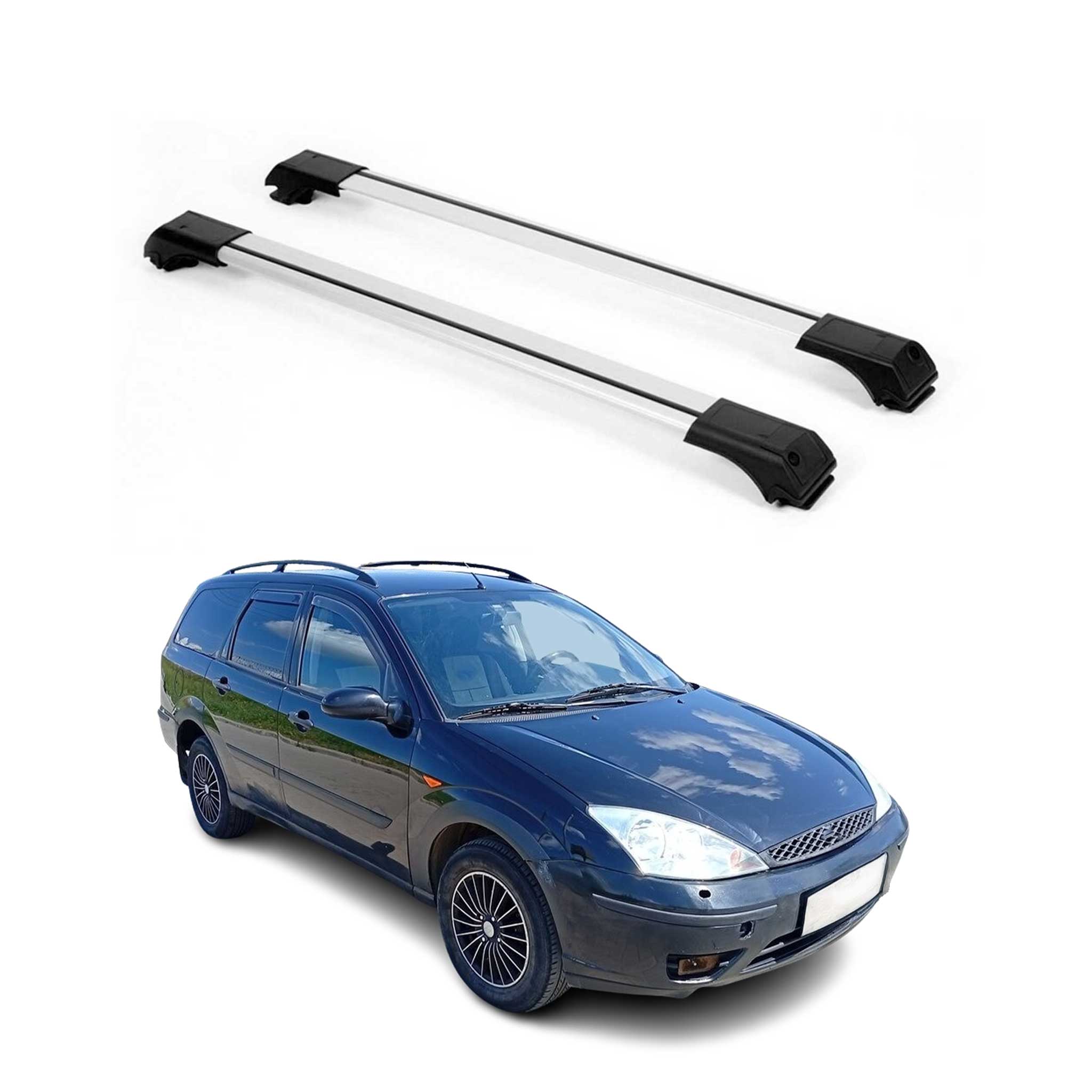 2000-2011 Ford Focus Wagon Roof Rack Cross Bars Silver
