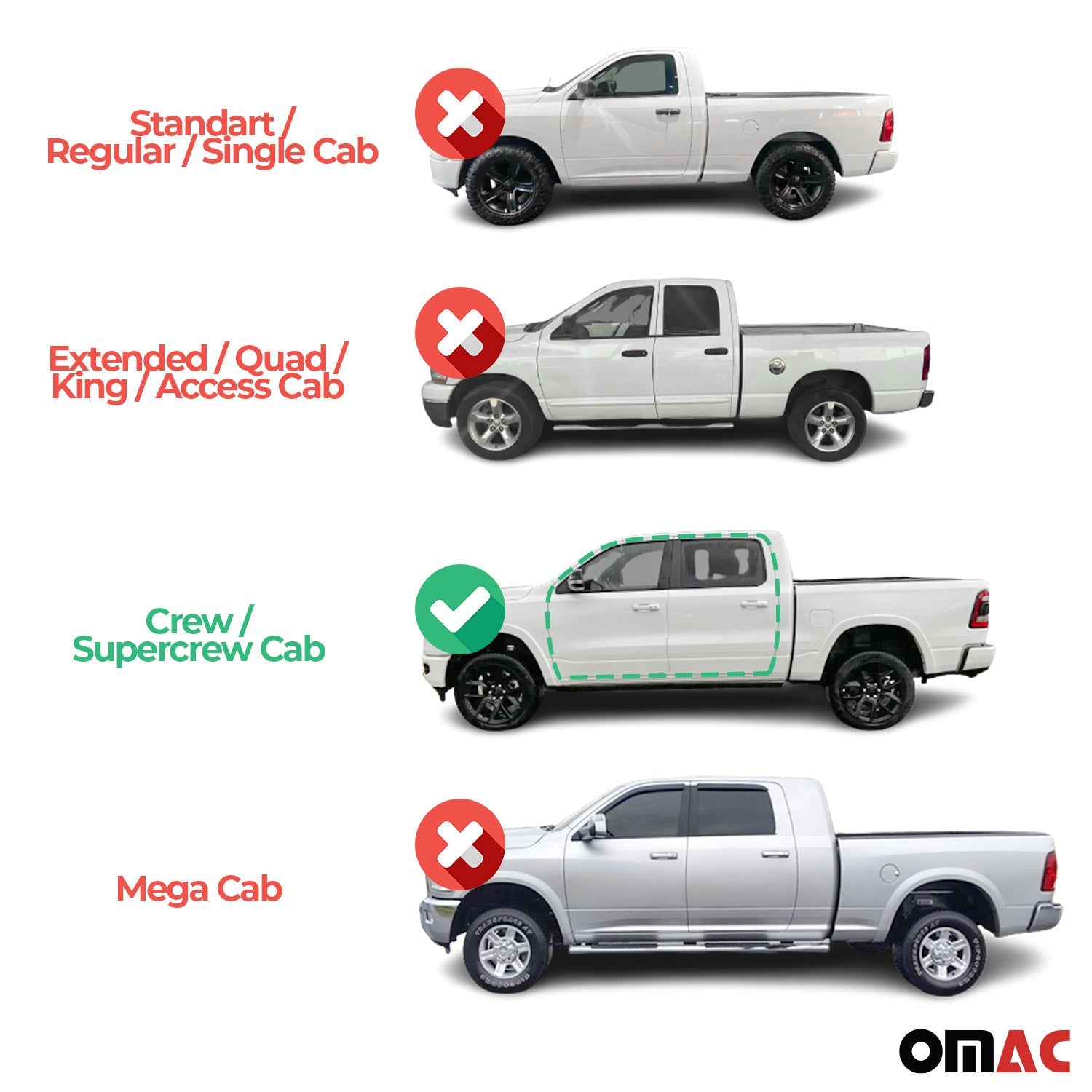 2019-2023 Ford Ranger Double Cab Running Boards Side Steps Black