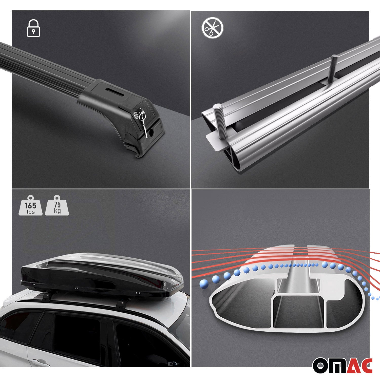2013-2022 Buick Encore Roof Rack Cross Bars Silver