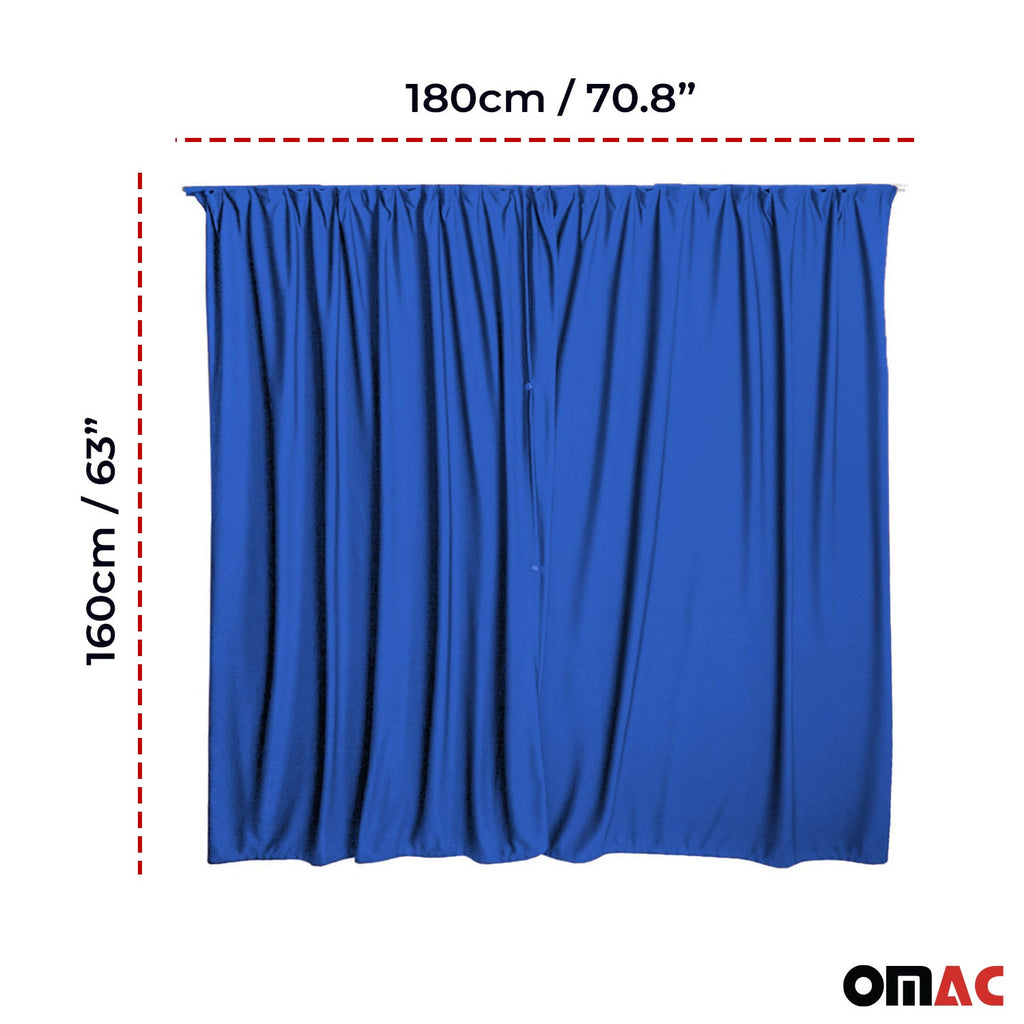 Ford Transit Cabin Divider Curtain Privacy Curtains Blue 2 Curtains