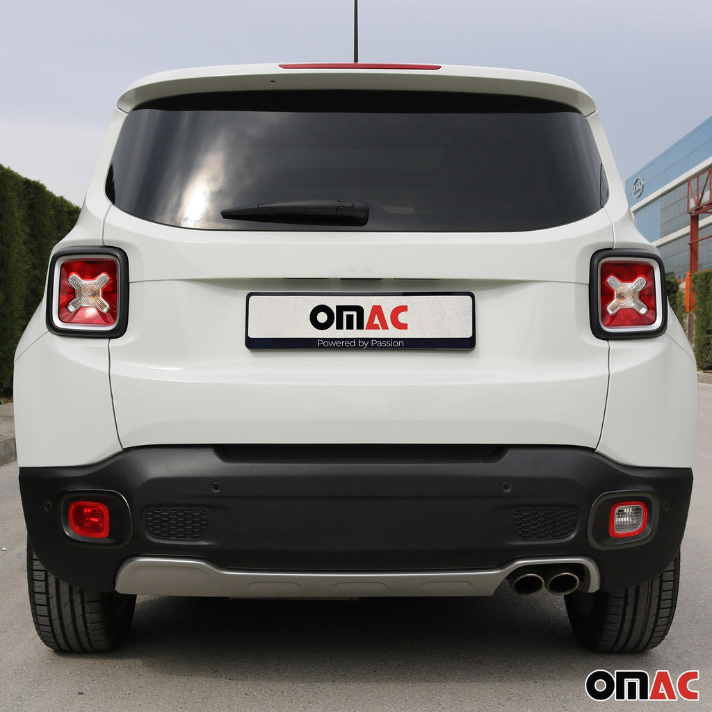 2015-2018 Jeep Renegade Rear Reflector Lamp Rim Frame Brushed Dark Steel