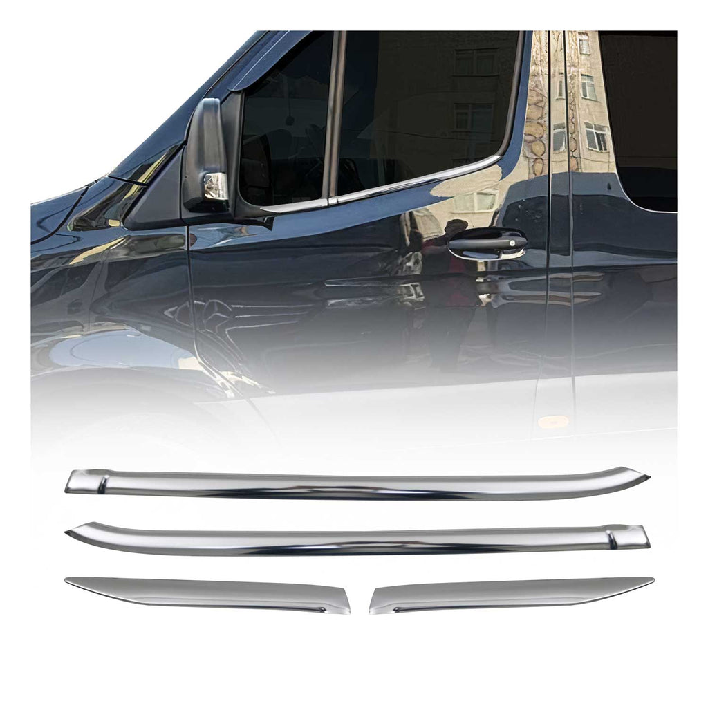2019-2026 Mercedes Sprinter W907 910 Window Molding Trim Streamer Stainless Steel 4x